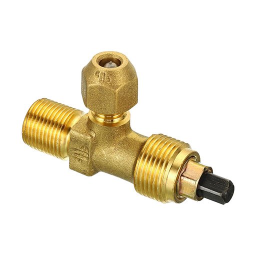 brass angle packed receiver valve